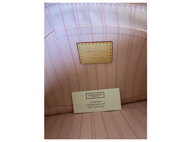 Pochette Louis Vuitton Damier Azur Neverfull GM Rose Ballerine Bianco - Ansicht 10