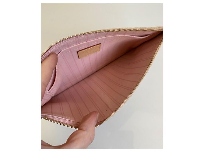 Pochette Louis Vuitton Damier Azur Neverfull GM Rose Ballerine Bianco - Ansicht 11
