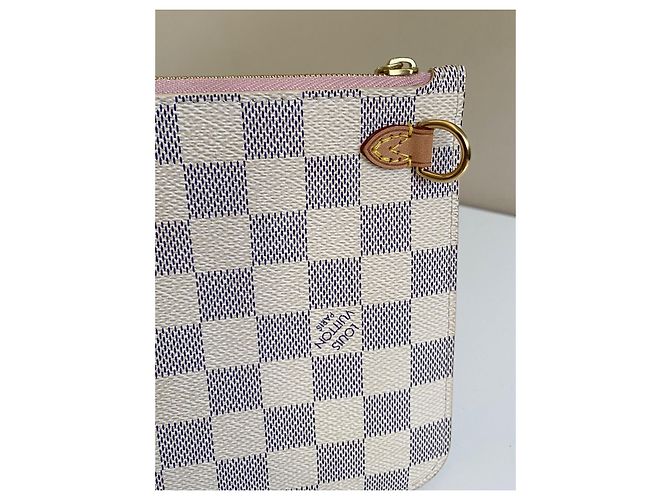 Pochette Louis Vuitton Damier Azur Neverfull GM Rose Ballerine Bianco - Ansicht 4