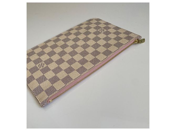 Pochette Louis Vuitton Damier Azur Neverfull GM Rose Ballerine Bianco - Ansicht 7