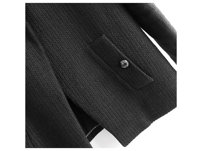 Chanel Resort 2015 Schwarze Tweedjacke - Ansicht 2