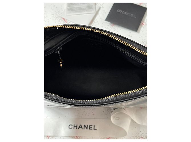 Pochette Chanel in pelle verniciata nera Nero - vista 4