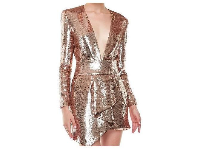 Abito mini con paillettes Alexandre Vauthier Oro Rosa D'oro - vista 3