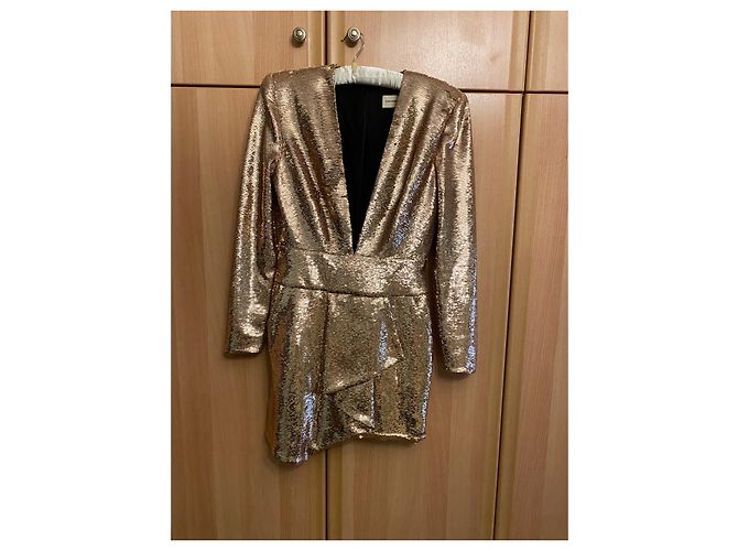 Abito mini con paillettes Alexandre Vauthier Oro Rosa D'oro - vista 8