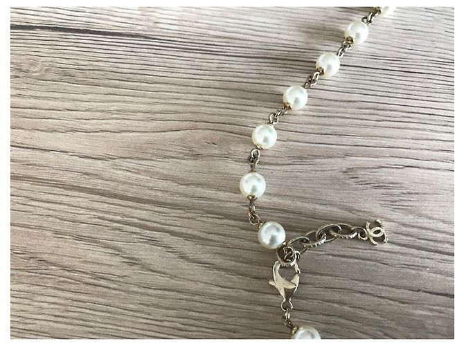 Cambon Chanel Collana in oro con perle bianche, Eccellente stato D'oro - vista 5
