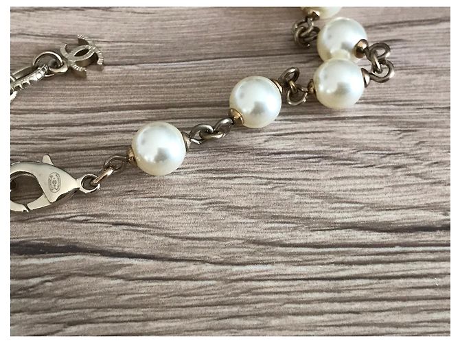 Cambon Chanel Collana in oro con perle bianche, Eccellente stato D'oro - vista 6