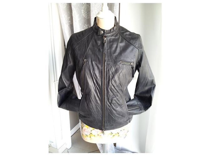Autre Marque Schwarze Lederjacke Größe 40 - Ansicht 6