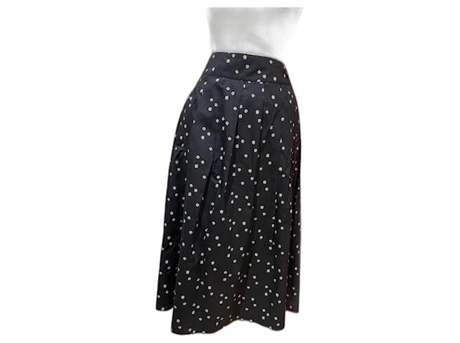 Agnes Orinda Plus Size Skirts for Women A Line Knee Length Plaid Print Flare Skirt 1X Black