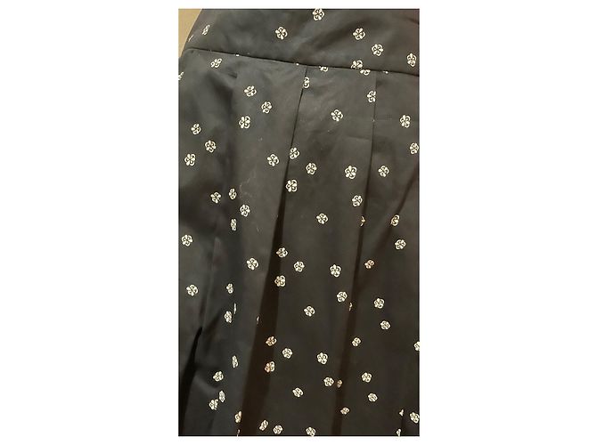 Falda Agnès b. de algodón negra con motivos blancos Negro - vista 3