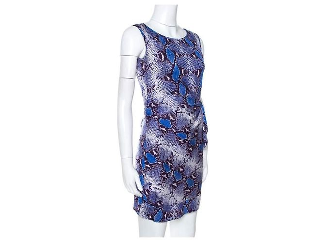 Diane Von Furstenberg DvF New Della Seiden-Wickelkleid Blau Mehrfarben - Ansicht 2