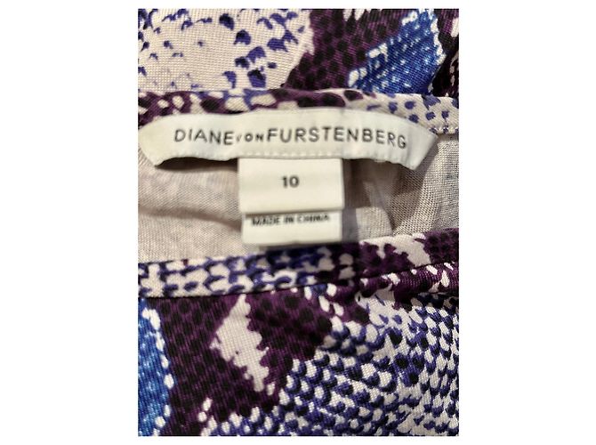 Diane Von Furstenberg DvF New Della Seiden-Wickelkleid Blau Mehrfarben - Ansicht 4