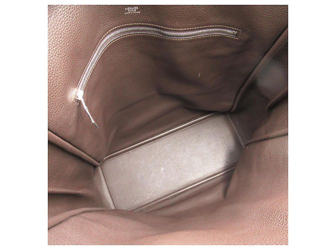 Hermès Leinwand Victoria II Cabas 35 Grün - Ansicht 5