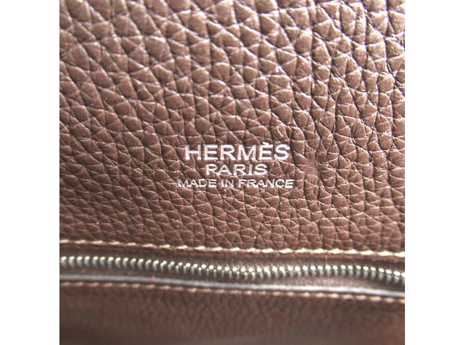 Hermès Leinwand Victoria II Cabas 35 Grün - Ansicht 6