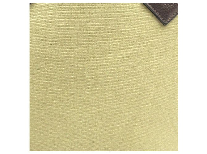 Hermès Leinwand Victoria II Cabas 35 Grün - Ansicht 8