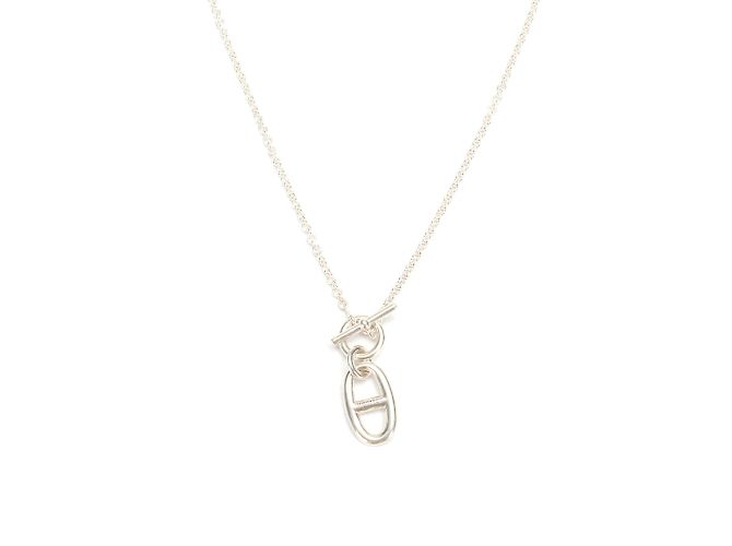 Hermès Chaine D'Ancre Halskette mit Anhänger Silber - Ansicht 2