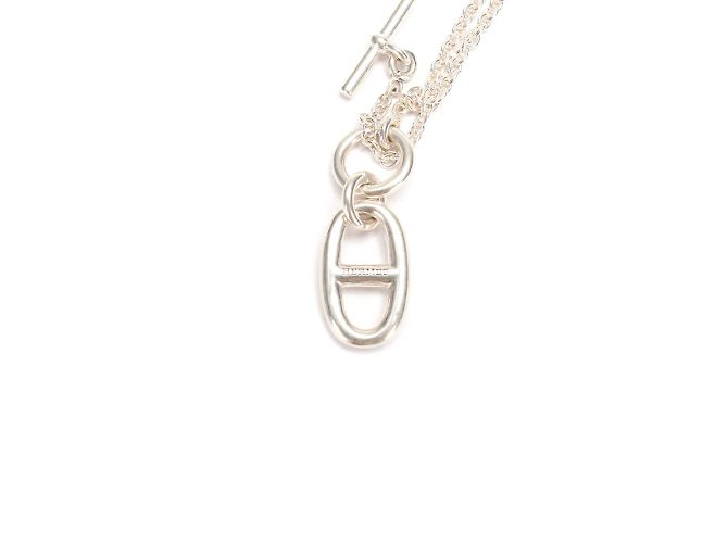 Hermès Chaine D'Ancre Halskette mit Anhänger Silber - Ansicht 3