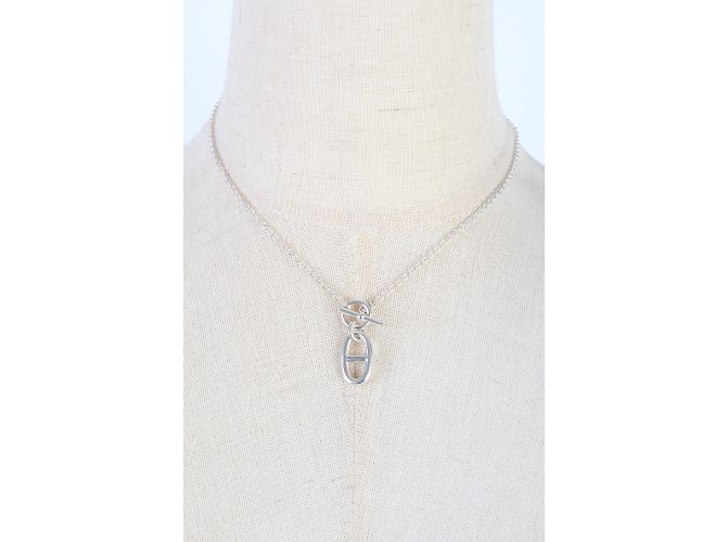 Hermès Chaine D'Ancre Halskette mit Anhänger Silber - Ansicht 5