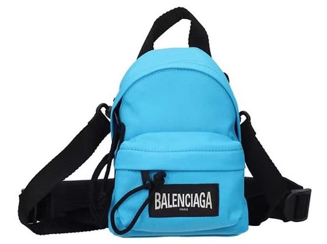 Air Hobo Pochette Balenciaga in acrilico blu - vista 7