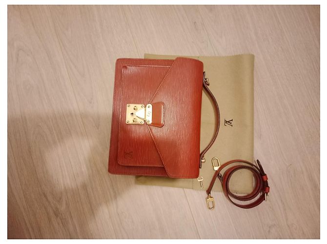 Borsa a mano Louis Vuitton Monceau Epi in pelle di agnello marrone - vista 2