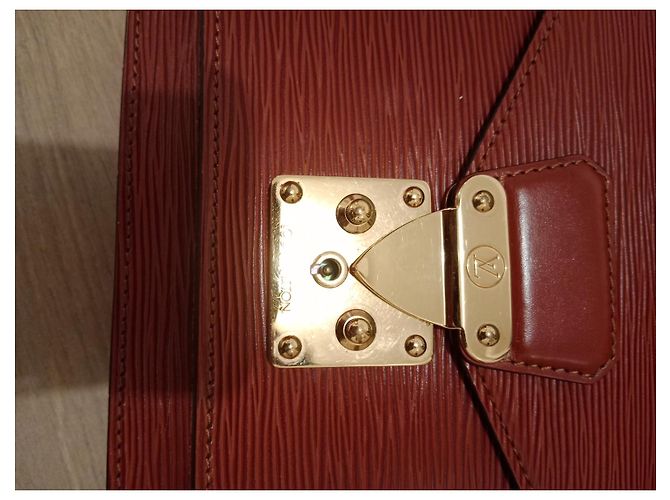 Borsa a mano Louis Vuitton Monceau Epi in pelle di agnello marrone - vista 3
