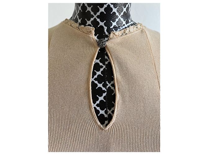 Top a maniche lunghe Chanel Color carne - vista 6