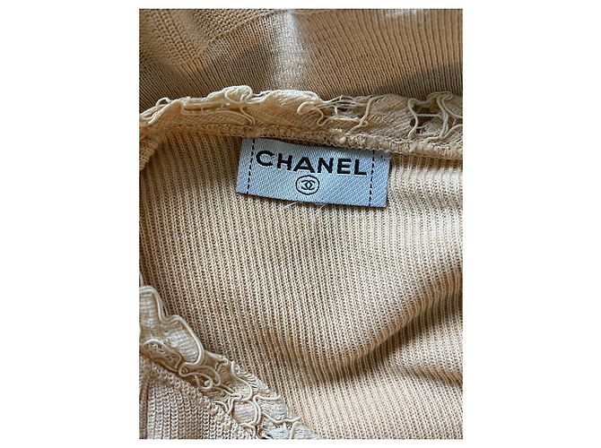 Top a maniche lunghe Chanel Color carne - vista 7