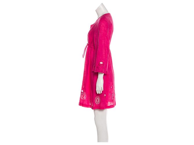 Diane Von Furstenberg Abito DvF Kleio in lino Rosa - vista 2