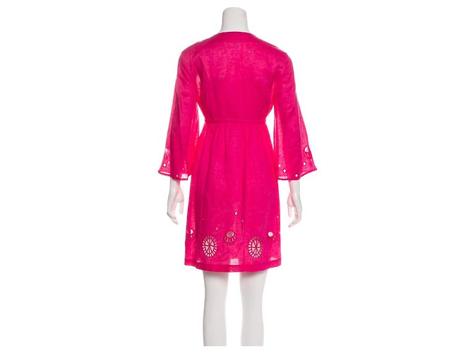 Diane Von Furstenberg Abito DvF Kleio in lino Rosa - vista 3