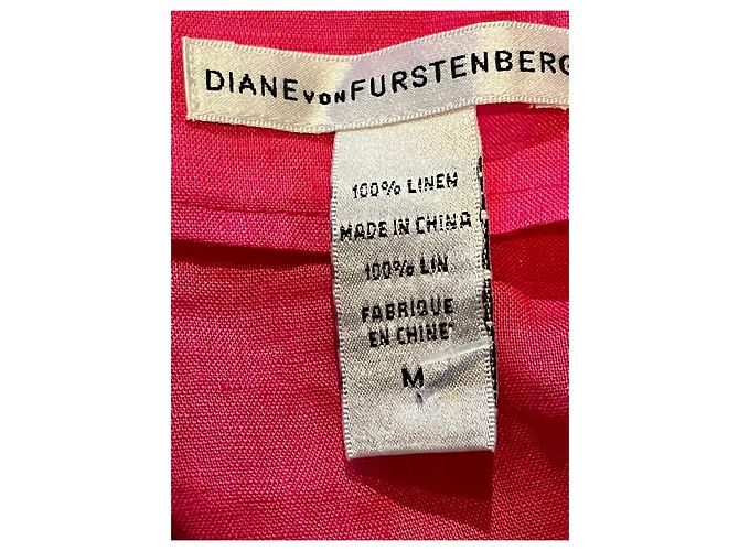 Diane Von Furstenberg Abito DvF Kleio in lino Rosa - vista 7