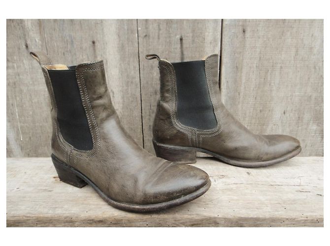 Frye Leder Stiefeletten Khaki 39,5 - Ansicht 2