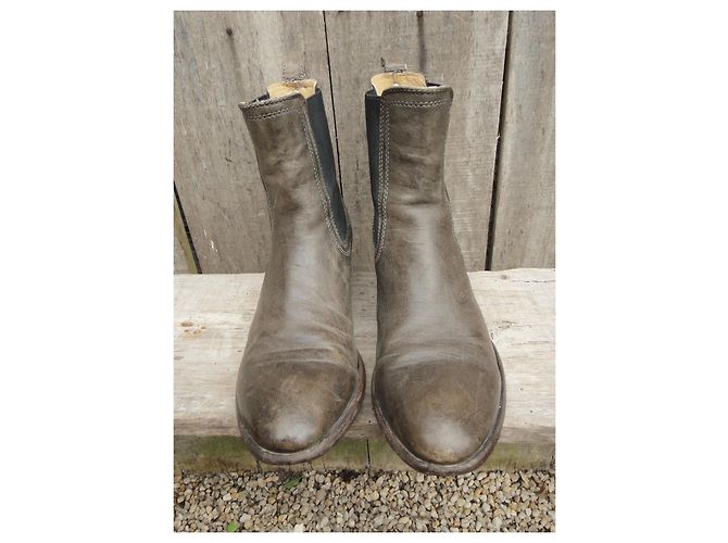 Frye Leder Stiefeletten Khaki 39,5 - Ansicht 3