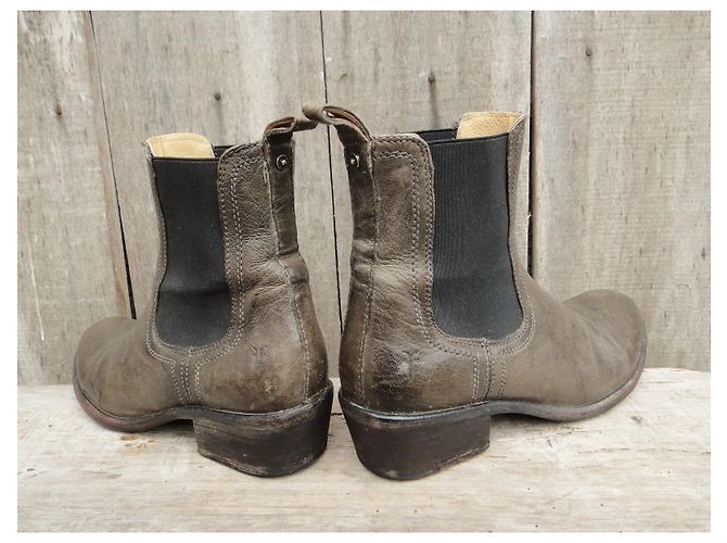 Frye Leder Stiefeletten Khaki 39,5 - Ansicht 4
