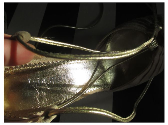 Décolleté Alain Manoukian Scamosciate Beige e Oro 8cm - vista 7
