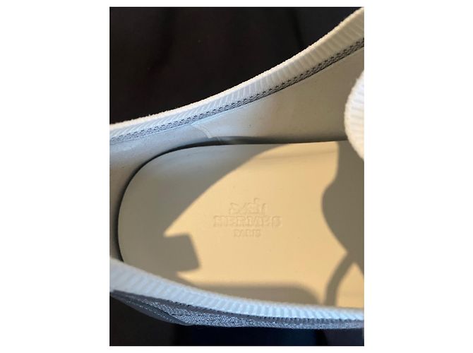 Hermès Sneaker addict Hermes canvas H Grigio - vista 7