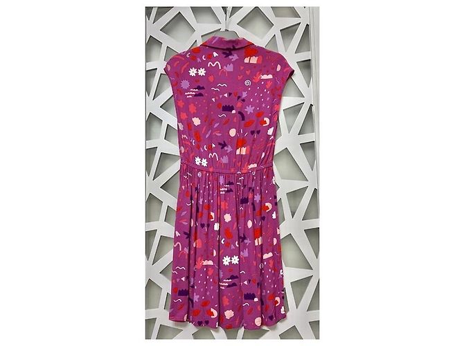 Vestido estampado Des Petits Hauts de viscosa morado fucsia Púrpura - vista 4
