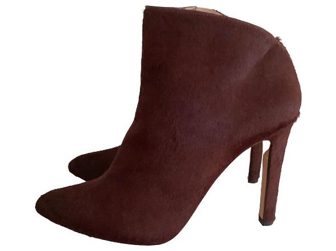 Botas Pura Lopez de piel de becerro estilo potro Burdeos - vista 2