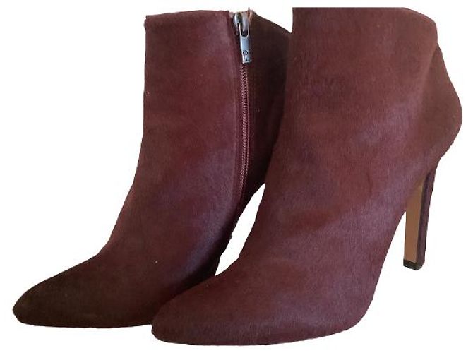 Botas Pura Lopez de piel de becerro estilo potro Burdeos - vista 3
