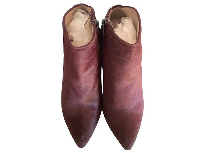 Botas Pura Lopez de piel de becerro estilo potro Burdeos - vista 4