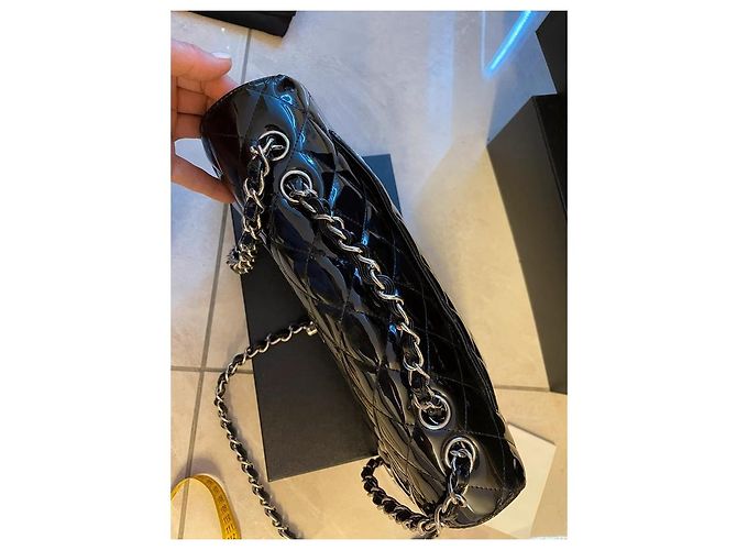 Borsa a mano Chanel Timeless in pelle di capra nera Nero - vista 10