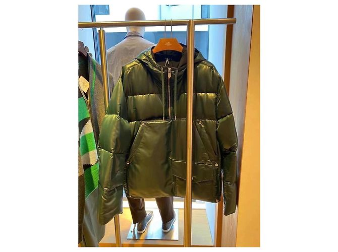 Hermès Männer Mäntel Oberbekleidung Schwarz Dunkelgrün - Ansicht 6