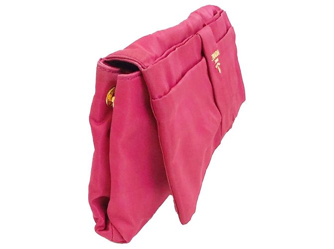 Bow Clutch Prada Pink Fiocco Laço Tessuto - vista 2