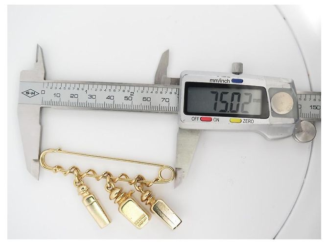 Hermès BROCHE VINTAGE HERMES CHARMS PROFUMO CALECHE BRELOQUES SPILLA METALLO DORE ORO - vista 4