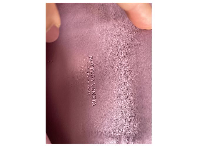 Pochette Bottega Veneta in pelle di coccodrillo beige - vista 5