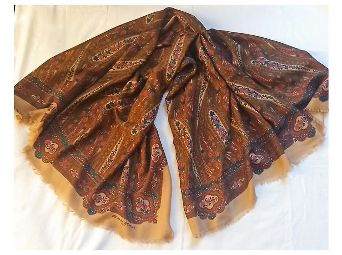 Autre Marque Sciarpa in seta e lana BELLOGGIA DE CARON 135x135 cm Multicolore - vista 2