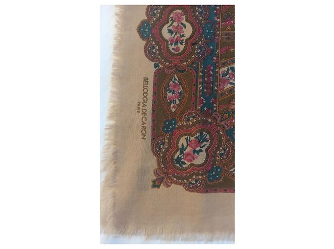 Autre Marque Sciarpa in seta e lana BELLOGGIA DE CARON 135x135 cm Multicolore - vista 6
