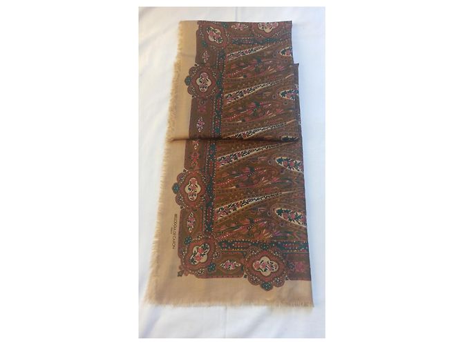 Autre Marque Sciarpa in seta e lana BELLOGGIA DE CARON 135x135 cm Multicolore - vista 7
