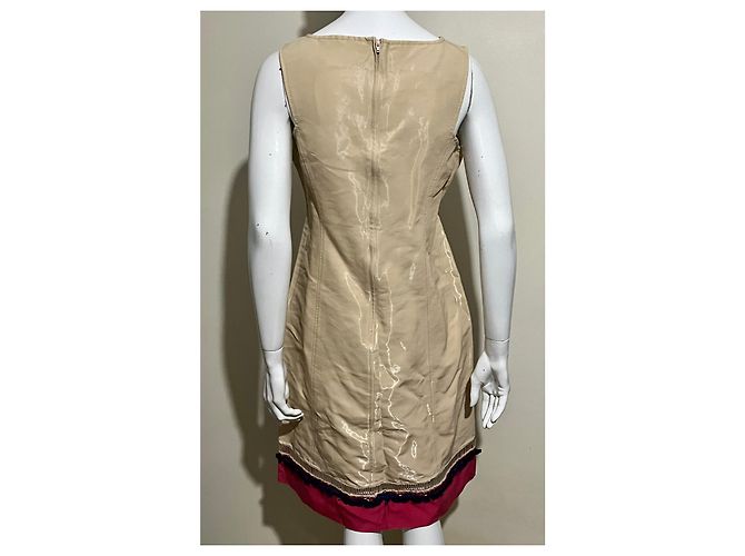 Alberta Ferretti Kleid aus Wollmischung mit Metallic-Schimmer Beige Golden - Ansicht 5