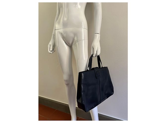 Givenchy Vintage blaue mittelgroße Tragetasche Dunkelblau - Ansicht 7
