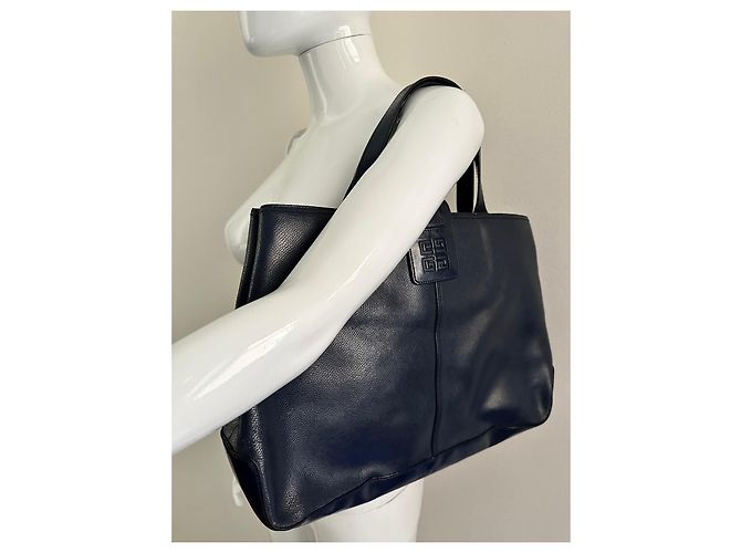 Givenchy Vintage blaue mittelgroße Tragetasche Dunkelblau - Ansicht 9