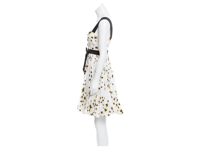 Diane Von Furstenberg DvF Carson Hummel Vintage-Kleid Schwarz Weiß Gelb - Ansicht 5